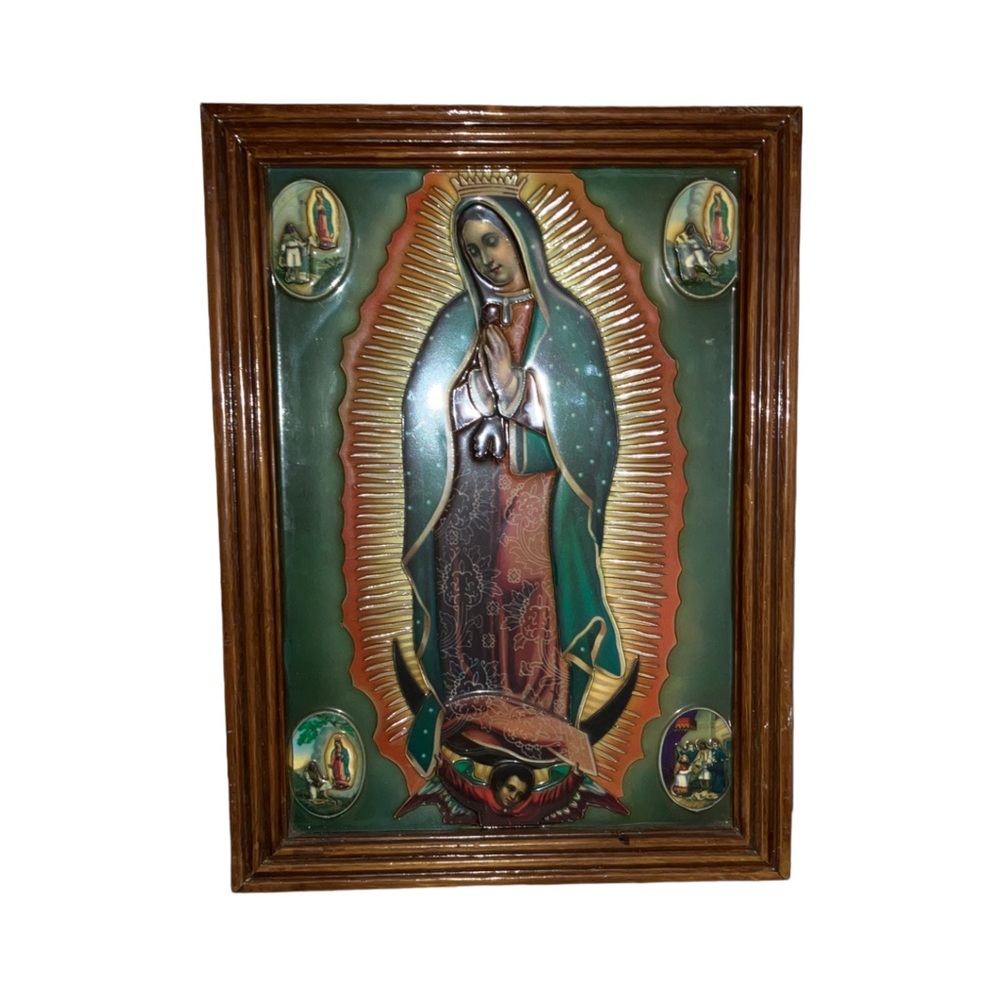 Our lady of Guadalupe hand carved Art Deco